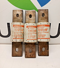 3) GOULD SHAWMUT 400 AMP FUSE 600 VAC  A4BX400  LOT OF 3 picture