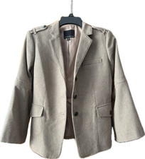 Banana Republic Wool Blend Military Style Blazer Tan Gold Sparkle Women Sz 8 picture