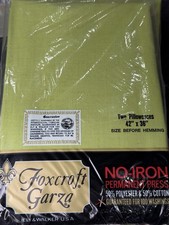 1970s Vintage Foxcroft Garza Pillow Cases Set Of 2 NOS Lime Green New picture