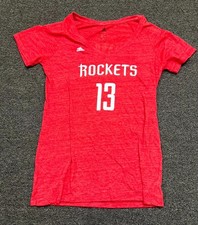 Houston Rockets T-Shirt Womens Large Red James Harden #13 Adidas Basketball NBA picture