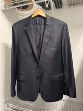 Casa Espana Bespoke Navy Suit 38/40s 32/27 Loro Piana Fabric Super 160’s Wool picture