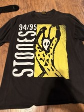 Vintage Rolling Stones 94/95 North American Tour Black T-Shirt Brockum, Size XL picture