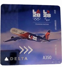 Delta Air Lines Trading Card #75 A350 LA 2028 Olympics - RARE picture