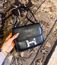 Black Small Crossbody Bag Silver Clasp Flap, Inner Pockets-Liz picture