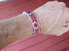 Handmade Navajo Indian Beaded Bracelet GREAT Pattern, Colors & Sewing. Nathaniel picture