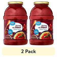 Share (2 pack) Great Value Flavored with Meat Pasta Sauce, 45 oz Jar picture