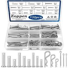 132Pcs Clevis Pin Cotter Pin Hair Pin Assortment Kit 304 Stainless Steel 15 ... picture