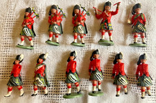 Vintage Britains LTD. British Plastic Scotish Guard Figures Bagpipers Set of 11 picture
