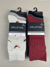 GOLDTOE EDITION Dress Socks Pheasants And 963 Lot Of 2 Packs SIZE 6-12.5 picture