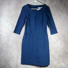 Boden Hannah Dress Womens Size 4R Indigo Blue Chambray Career Office Work NEW picture