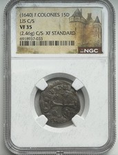 1640 French Colonies 15 Deniers - LIS C/S - NGC VF35 picture