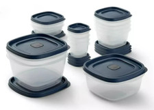 RUBBERMAID Food Storage Container Set w/EASY FIND LIDS 26-PC, BLUE, Vented - NEW picture