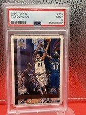 Topps 1997 Topps Tim Duncan Spurs #115 PSA 9 Graded Basketball Card picture