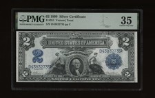 DBR 1899 $2 Silver Cert Porthole Fr. 251 PMG 35 Serial D43832735 picture