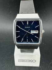 1976 Seiko Mens Silver Linen Dial Day Date Eng/Kanji 33mm Quartz Watch 0843-5010 picture