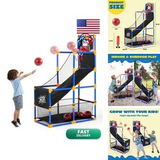 JOYIN 12096 Arcade Basketball Game Set 4 Balls Hoop Kids 3+ Indoor Outdoor Air picture