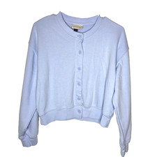Girls blue button sweater size M lightweight long sleeve cardigan top picture