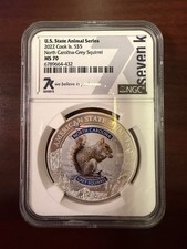 2022 Cook Islands $5 North Carolina - Grey Squirrel - NGC MS70 picture