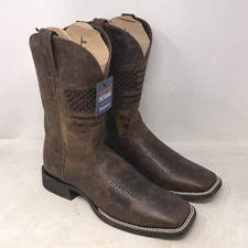 ARIAT 10029699 WEATHERED TAN LEATHER WORK BOOTS MEN ROUND TOE PULL ON 10D picture