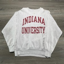 Vintage Indiana University Champion Reverse Weave Sweatshirt Mens Small Gray 90s picture