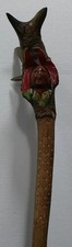 RARE Penobscot Hand-Carved Root Club Double Effigy Fox Spirit & Indian Head 23