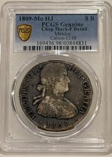 1809 Mo HJ Mexico Silver 8 Reales PCGS F Details picture