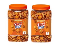 Chex Mix Cheddar Savory Snack Mix Salty Snacks Tub 20 oz Pack of 2 picture