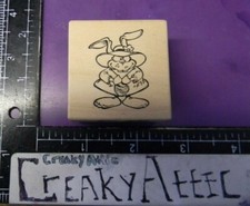 BUNNY RABBIT ANIMATED DRESSED RUBBER STAMP STAMPA ROSA CREAKYATTIC picture