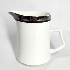 Vtg Mikasa Solitude Creamer Jug Retired Bone China Platinum Black Band MCM Japan picture