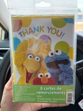 Vintage Sesame Street Birthday Thank You Cards Elmo, Cookie Monster, Big Bird picture