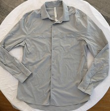 NWOT Men's Lululemon Snap Button Shirt Gray Long Sleeve M picture