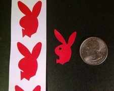 ~~~100~~~   BUNNY TANNING BODY STICKERS RED With BOW TIE Faces Left picture