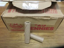 ESTATE SALE ~ TWO Wheat Penny Rolls ~ 100 Cents ~ Old Vintage Brown Wrap Roll picture