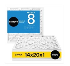 Simply Filters MERV 8 Pleated Electrostatic Air Filter 14x20x1 6 Pack Allergen picture
