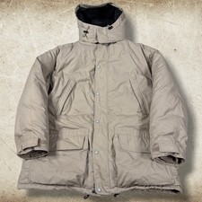 Vintage Eddie Bauer Parka Jacket Men’s Size XL Beige Goose Down Gore Tex Hooded picture