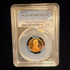 1991-S Lincoln Memorial Cent San Francisco PCGS PR70RD DCAM Proof picture
