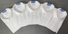 Calvin Klein Slim TALL Non-Iron Lot of 5 WHITE Dress Shirts Pick Size 36/37 NWT picture