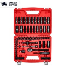 Professional 96-Piece SAE & Metric Impact Socket Set with Sturdy Case Included picture