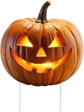 Smiling Pumpkin Jack O'Lantern Halloween Yard Sign - 12x12 Outdoor Decor picture