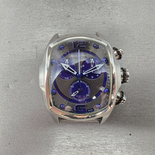 Invicta Lupah Chronograph Watch Men 47mm Black & Blue Dial Steel Date New Batt picture