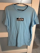 Aeropostale Light Blue Aero Logo T-Shirt M Casual Cotton Blend Crew Neck   35-12 picture