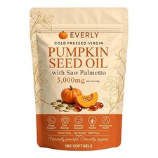 Everly Pumpkin Seed Oil with Saw Palme tto, 180 Softgels, Cold Pressed Pumpkin picture