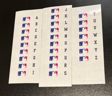*GLOSS* 26 MLB A-Z (Alphabetical) Sports Card Dividers Sticker Labels Set picture