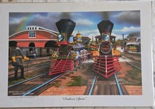 Robert West Signed Southern Spirits 1864 Atlanta Locomotive Train Art Print... picture