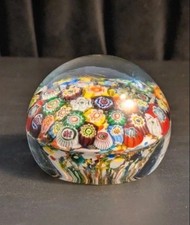 vintage Millefiori Murano Art  Glass Design Multicolor Paperweight picture