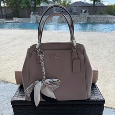 Coach Beige Leather Minetta Satchel Handbag #001 picture