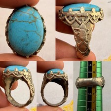 Beautiful Old Ring With Rare Afghan Vintage Stone Turquoise picture