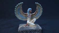 Ancient Egyptian Antiques Isis Winged Goddess Statue Rare Painted Stone Figurine picture