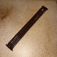 Vintage Speidel 17mm Brown Flex Band with Expansion Ends 22mm Lugs picture