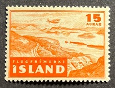 Travelstamps: 1947 Iceland Stamps Scott #C21 - 15 Aurar Air Mail - Mint MNH OG picture